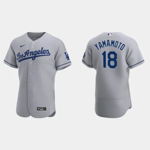 Yoshinobu Yamamoto Los Angeles Dodgers Authentic Road Jersey - Gray